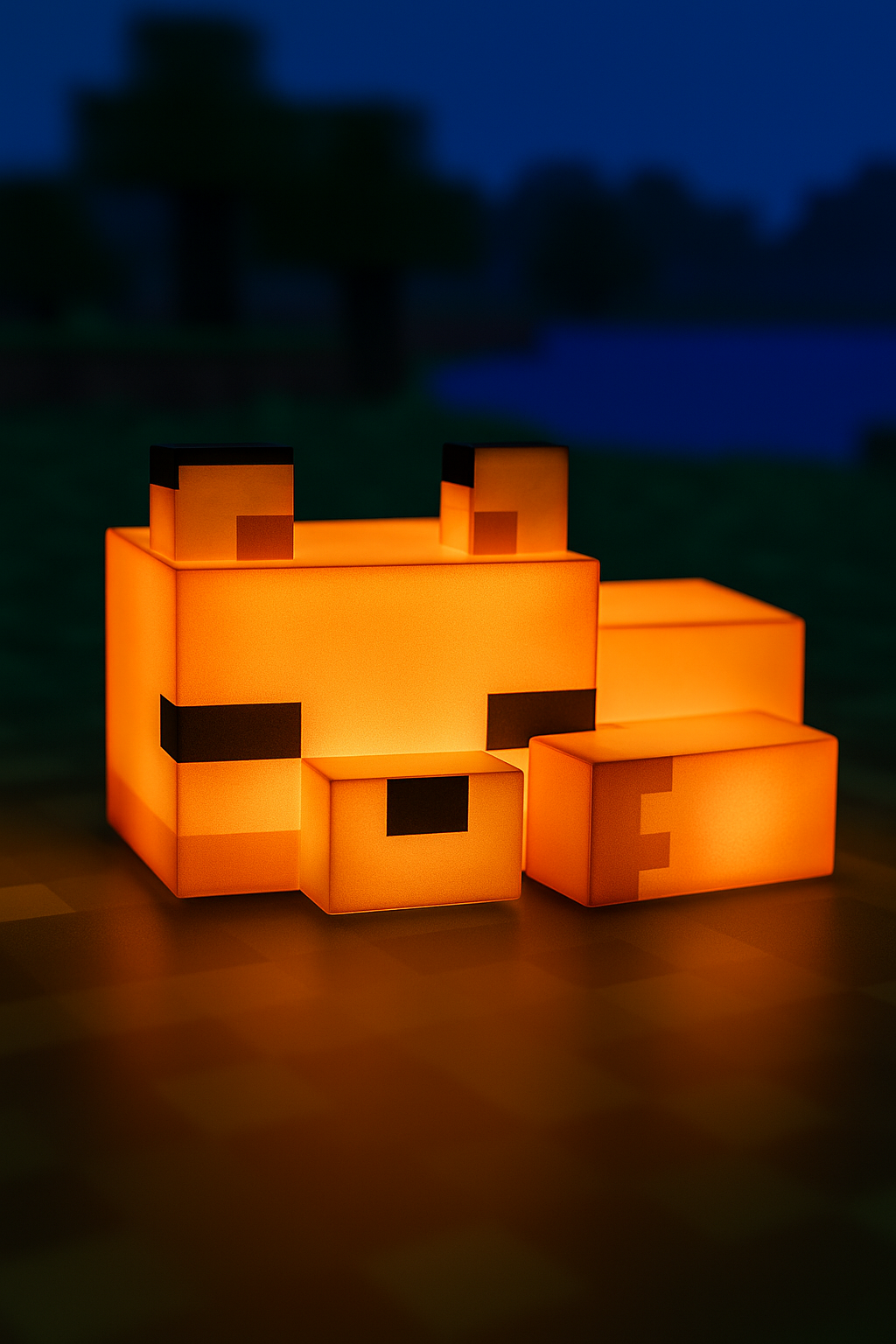 Pixel Fox Glow – Warm Orange LED Pixel Lamp