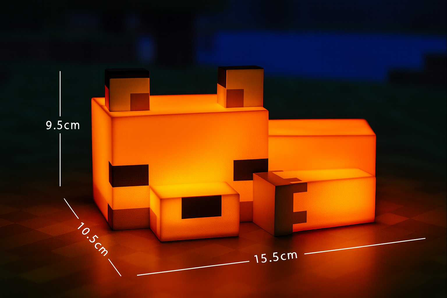Pixel Fox Glow – Ciepła pomarańczowa lampa pikselowa LED