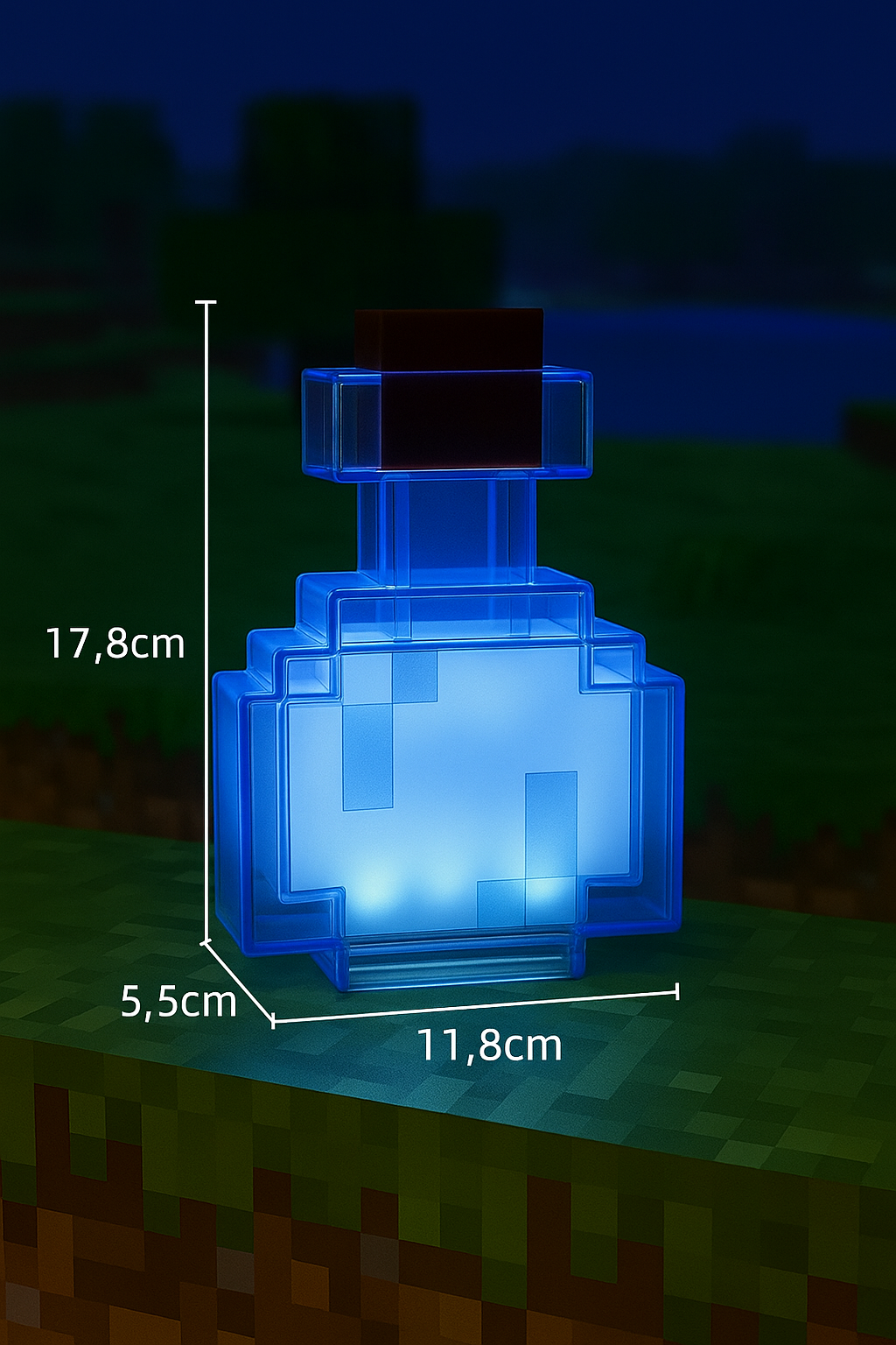 Pixel Potion Glow – 8-Color LED Magic Bottle Lamp