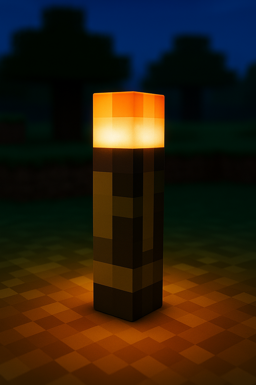 Pixel Torch Glow – 8-Color LED Voxel Lamp (USB Charging)