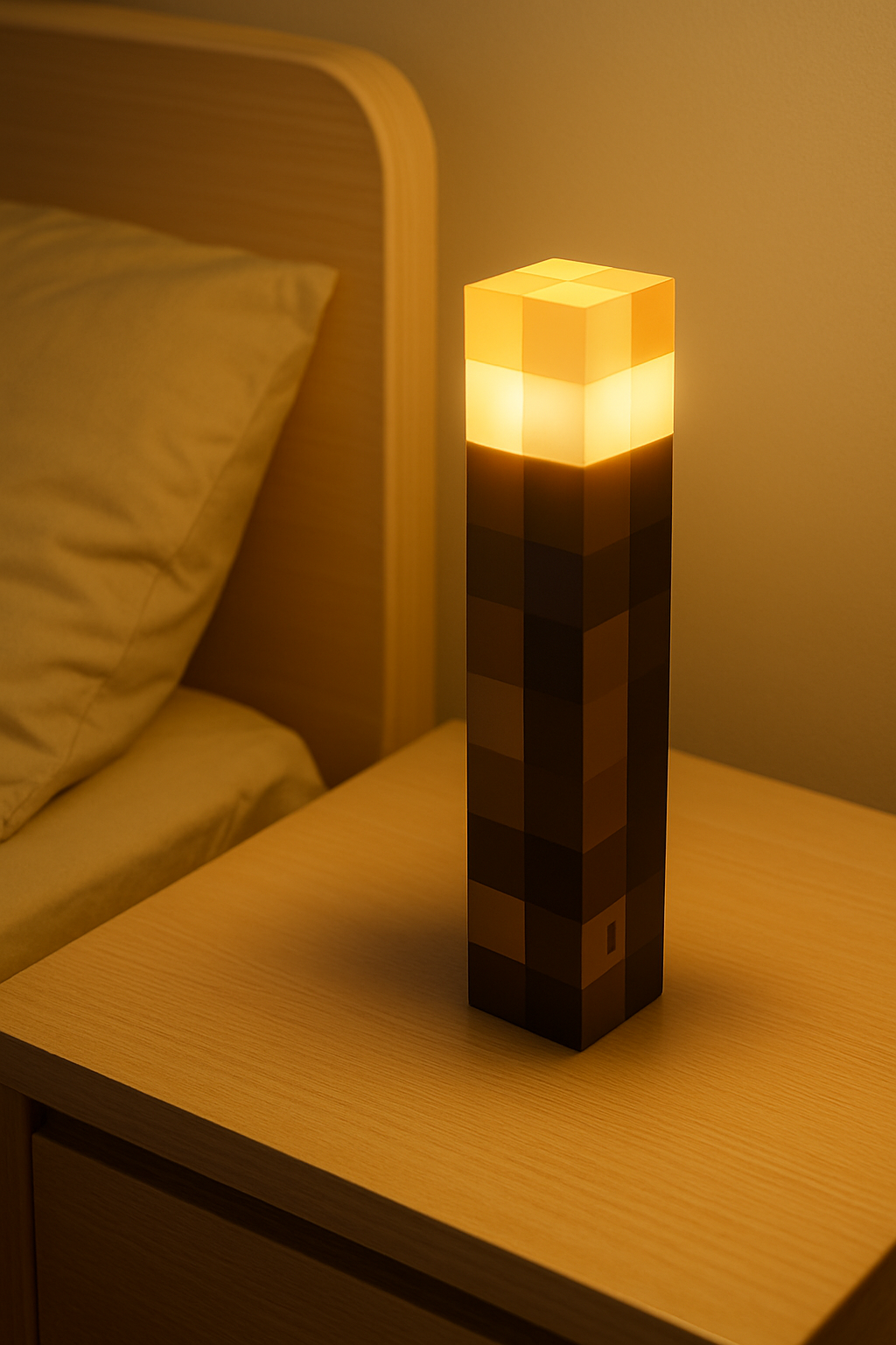 Pixel Torch Glow – 8-Color LED Voxel Lamp (USB Charging)