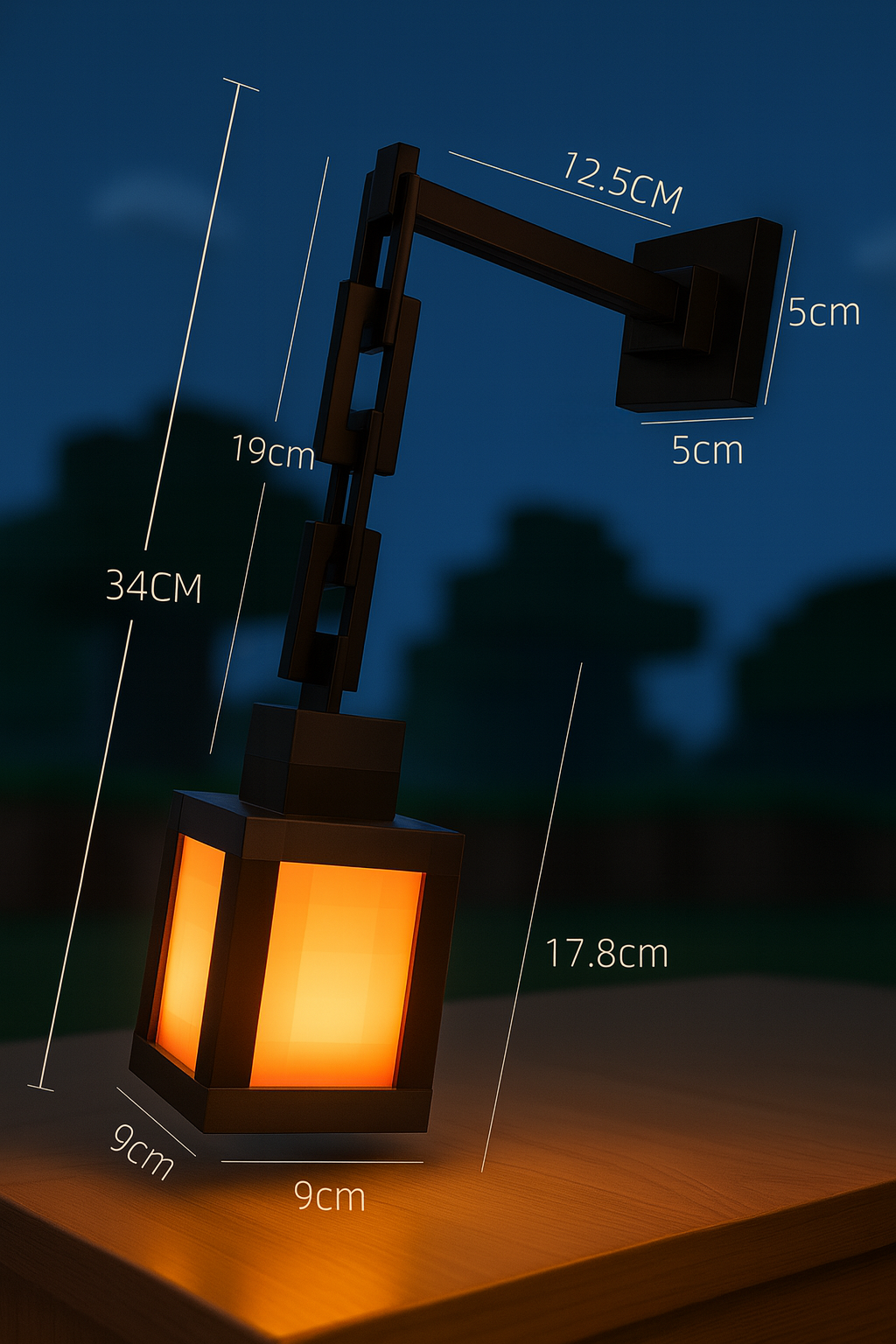 Pixel Lantern Glow – 16-Color Hanging LED Lamp (Remote Control)